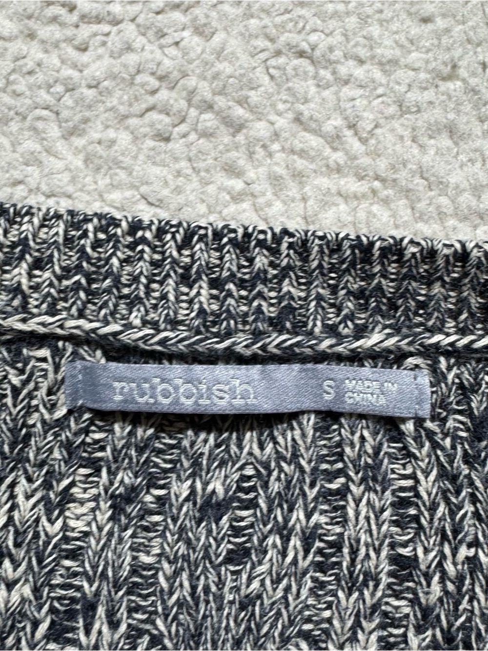 Rubbish‎ Sweater Womens Small Gray Long Sleeve Knit Cotton Pullover Casual Top - Picture 5 of 13